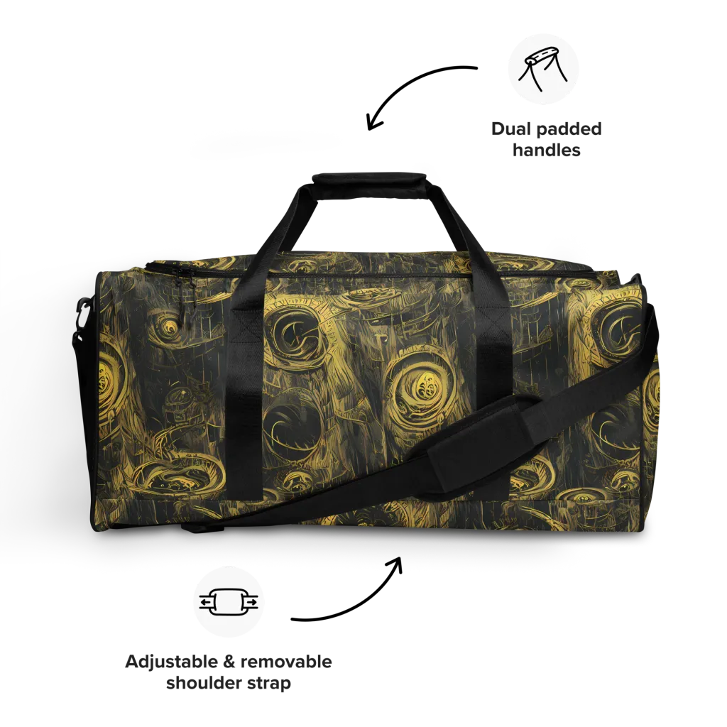 Gilded Spiralwork on Duffle Bag — Front