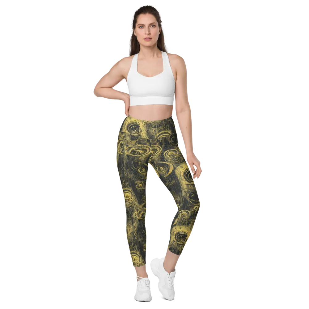 Gilded Spiralwork on Leggings with Pockets — Front