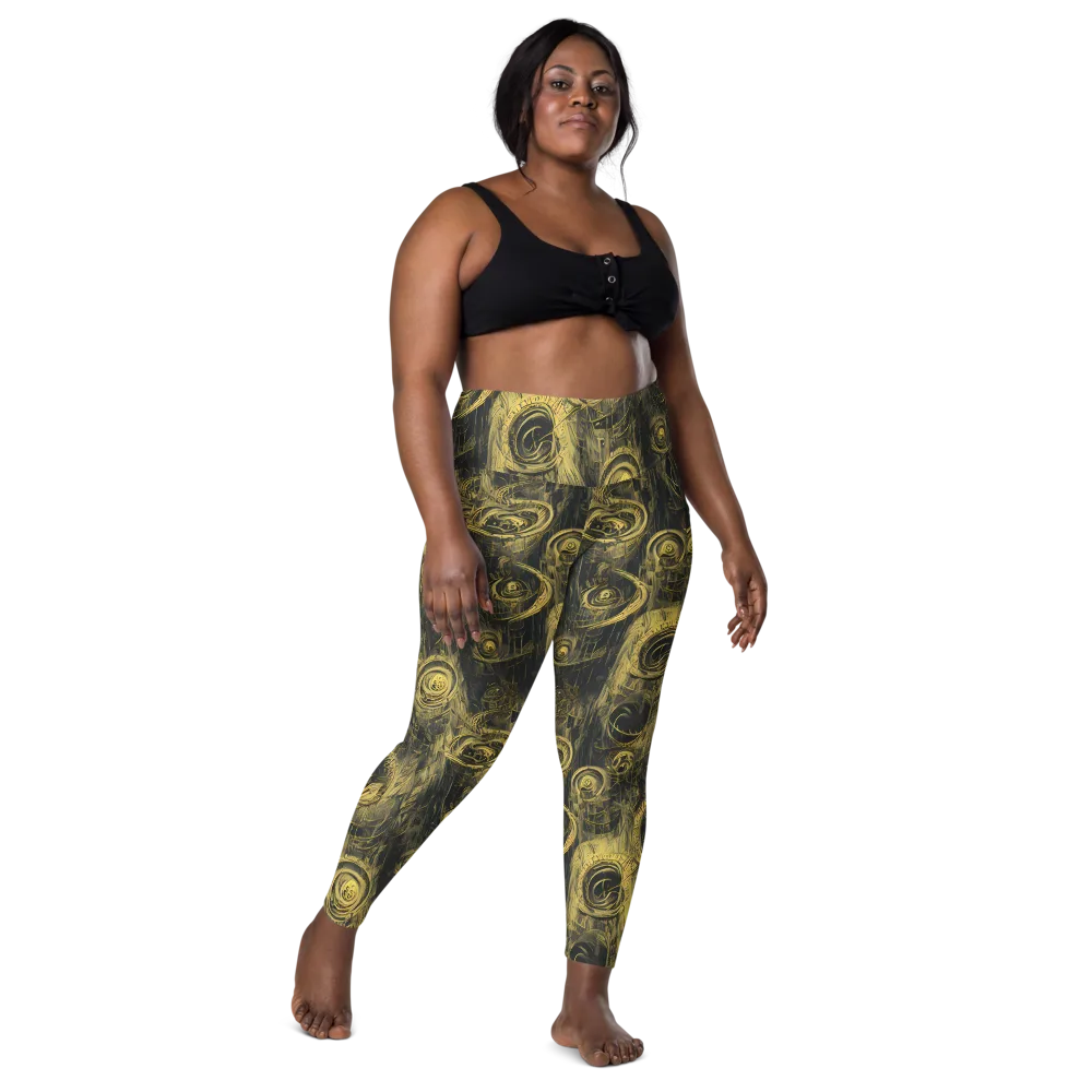 Gilded Spiralwork on Leggings with Pockets — Front
