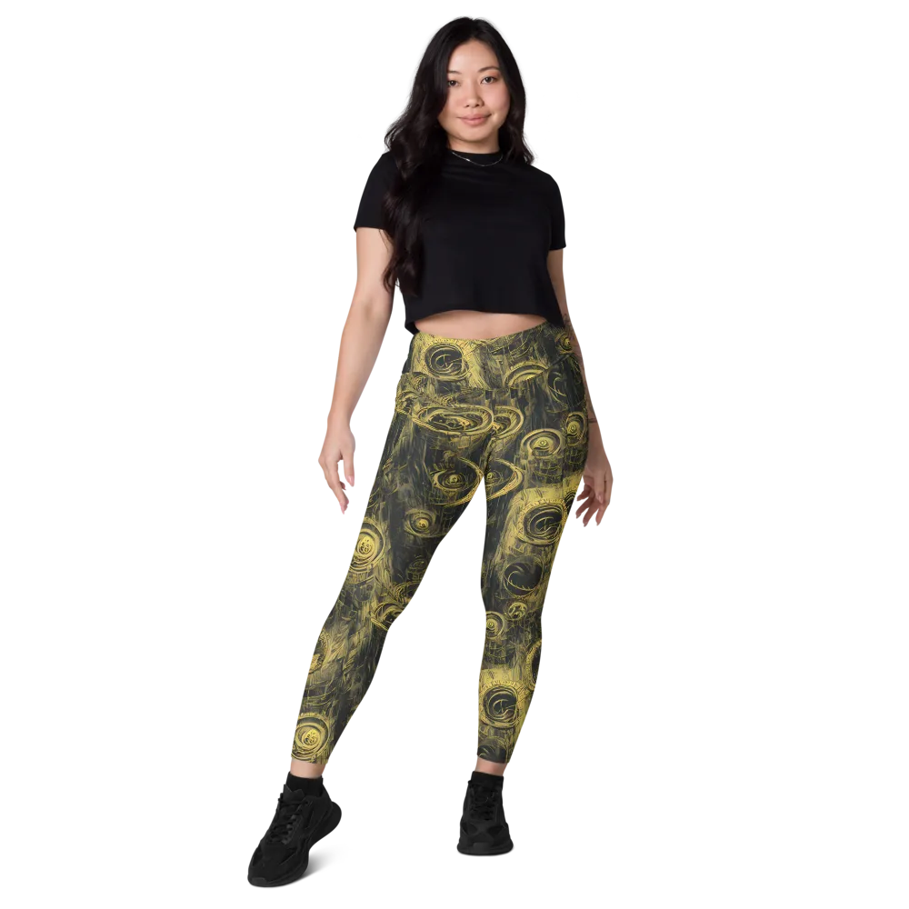 Gilded Spiralwork on Leggings with Pockets — Front