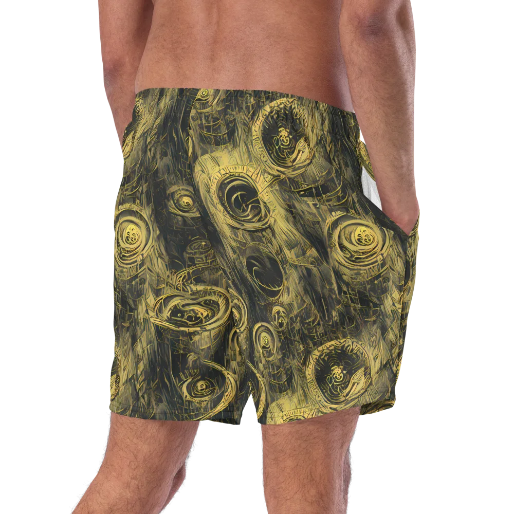 Gilded Spiralwork on Swim Trunks — Right Back