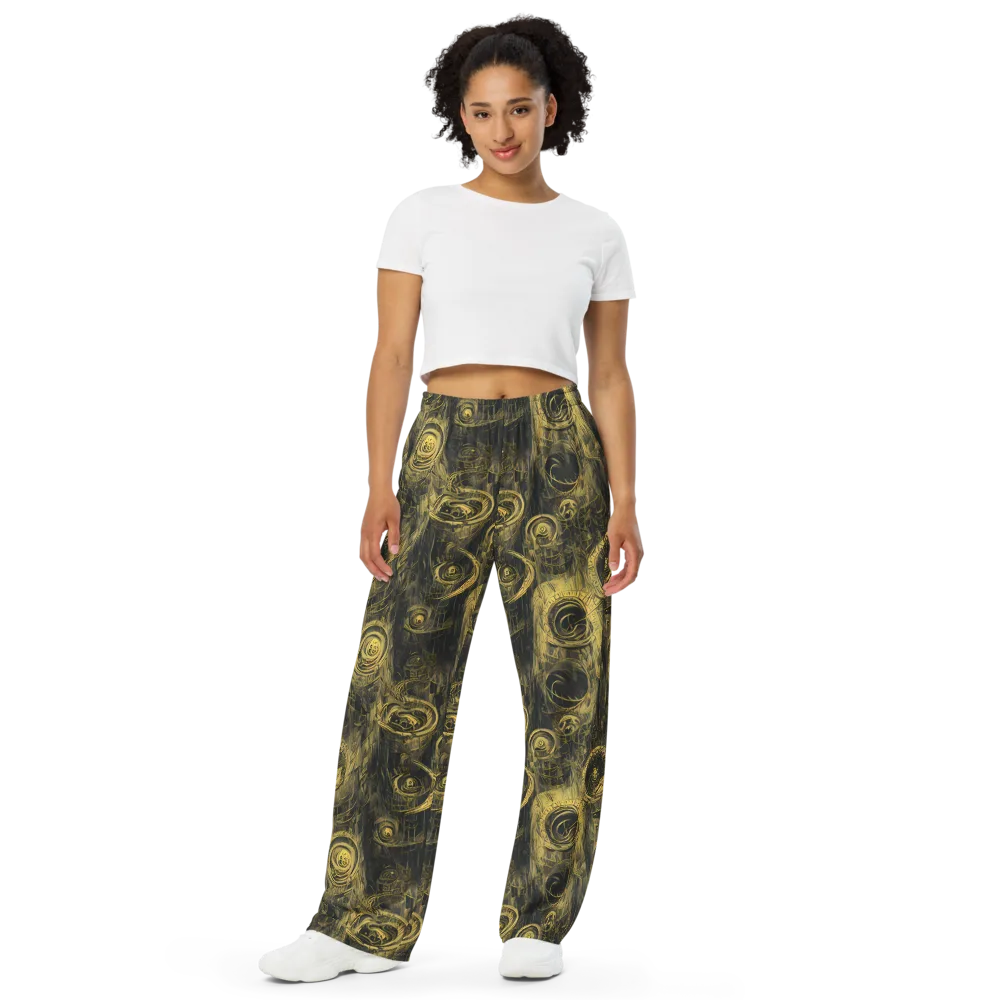 Gilded Spiralwork on Wide-Leg Pants — Front