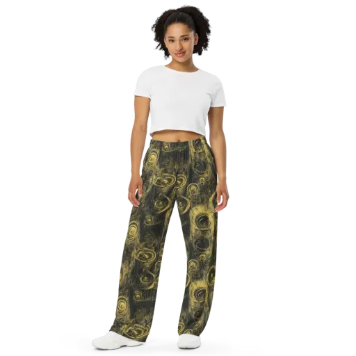 Gilded Spiralwork on a Wide-Leg Pants