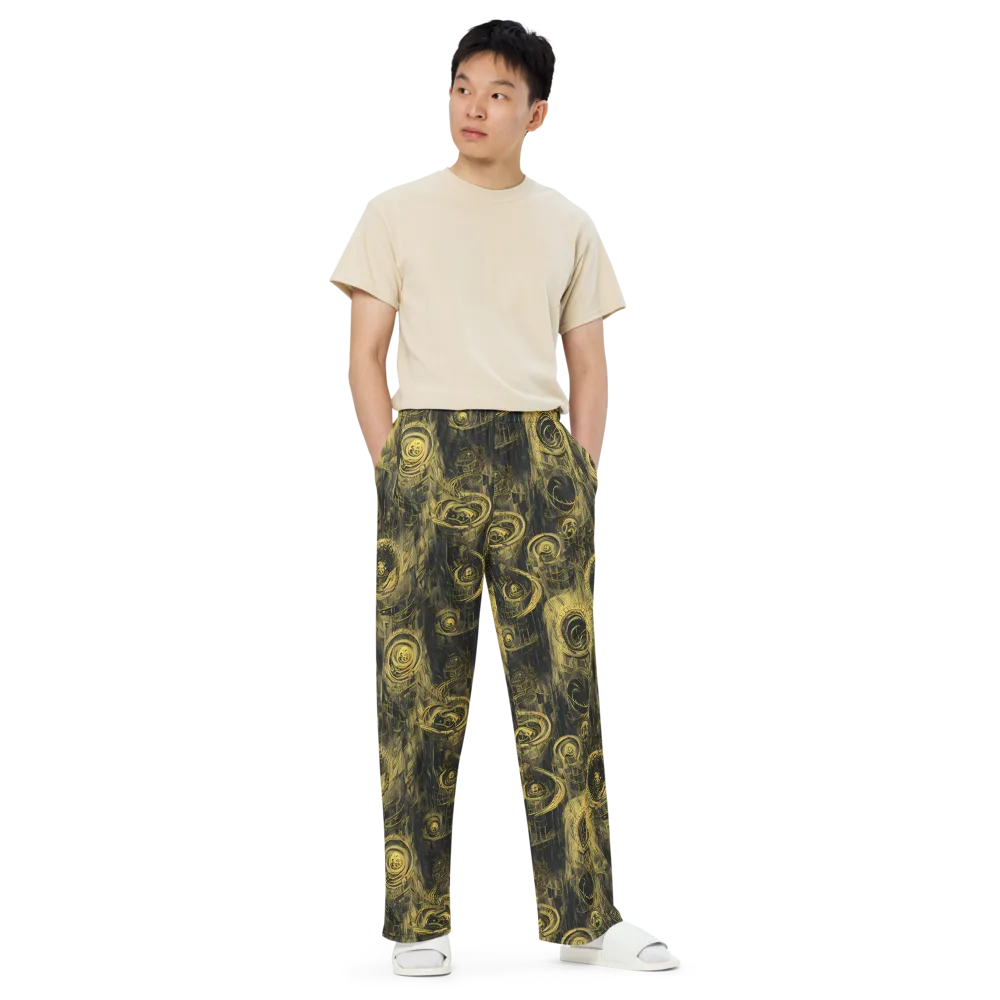 Gilded Spiralwork on Wide-Leg Pants — Front
