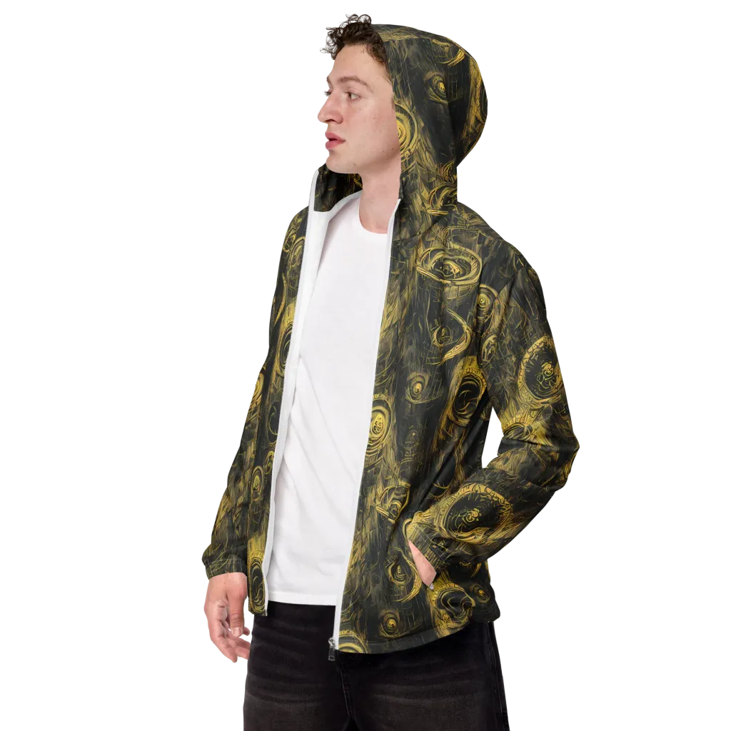 Gilded Spiralwork on Men's Windbreaker — Left Front
