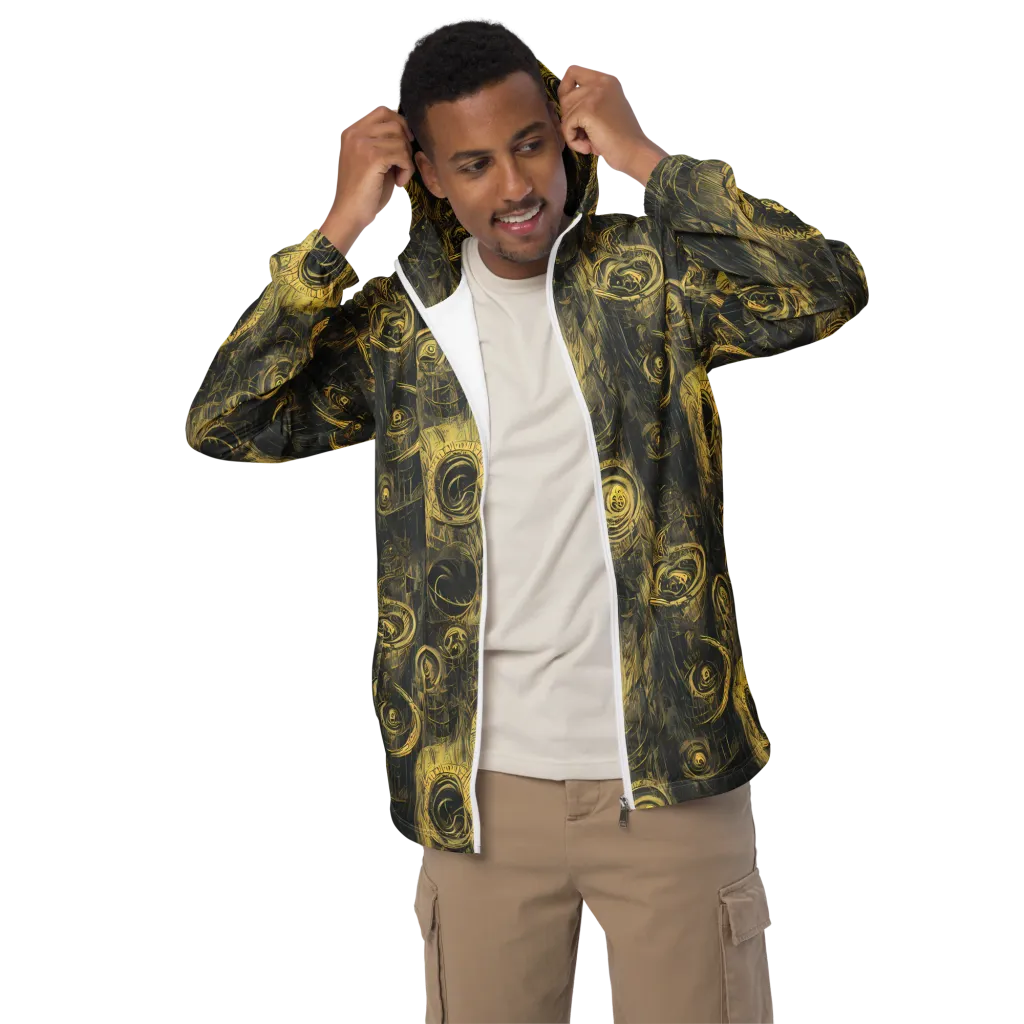 Gilded Spiralwork on Men's Windbreaker — Front