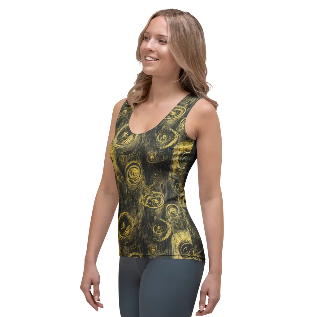 Gilded Spiralwork on Women's Tank Top — Left Front