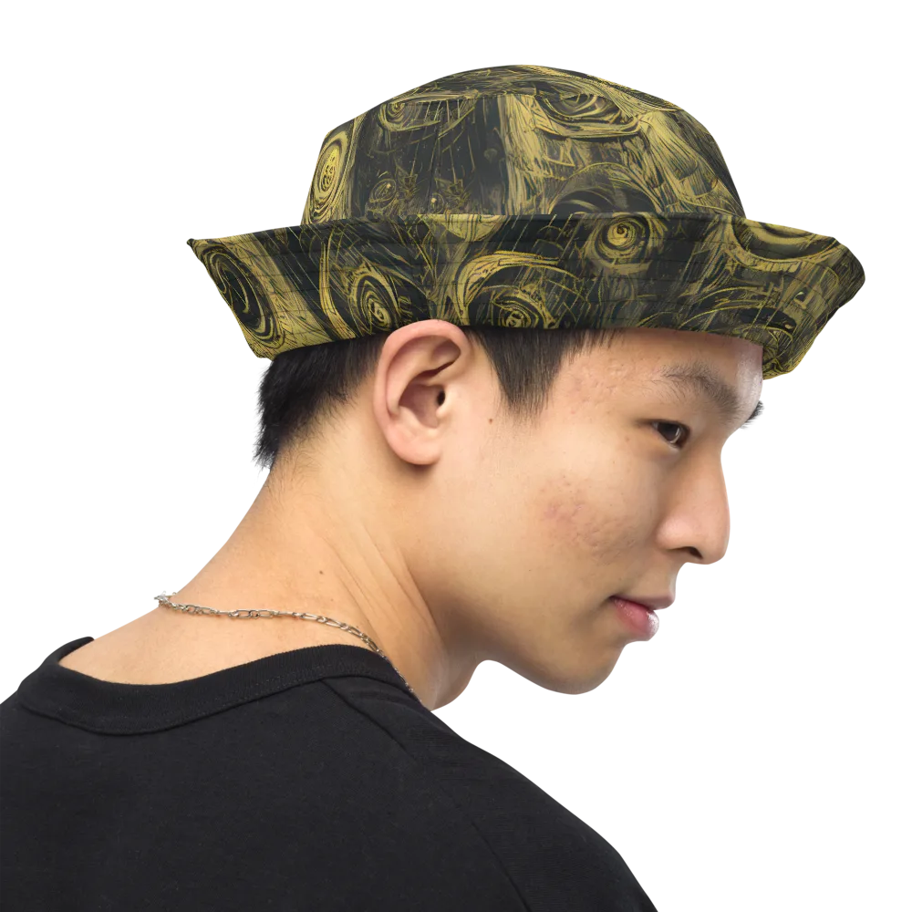 Gilded Spiralwork on Reversible Bucket Hat — Right Outside