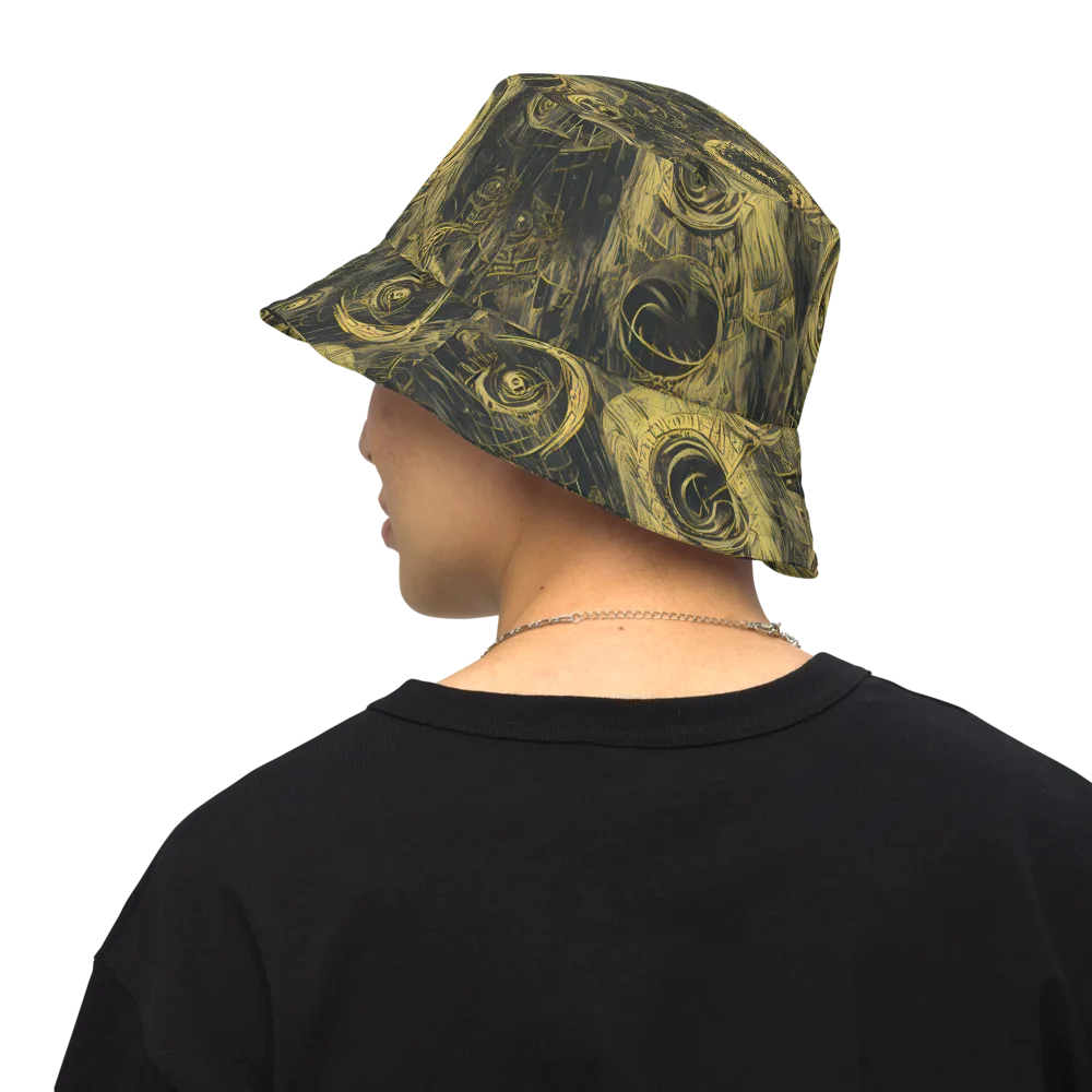 Gilded Spiralwork on Reversible Bucket Hat — Back Inside