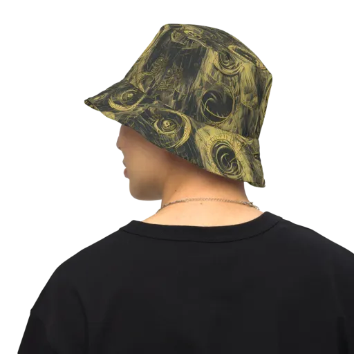 Gilded Spiralwork on a Reversible Bucket Hat