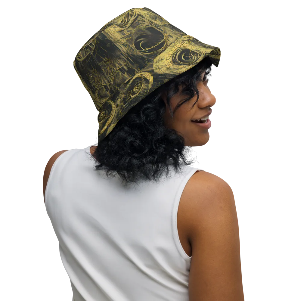 Gilded Spiralwork on Reversible Bucket Hat — Right Outside
