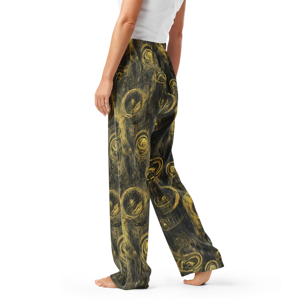 Gilded Spiralwork on Women's Pajama Pants — Left