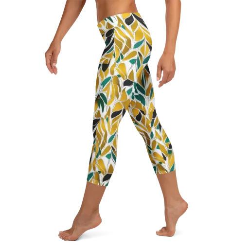 Verdant Marigold on a Capri Leggings
