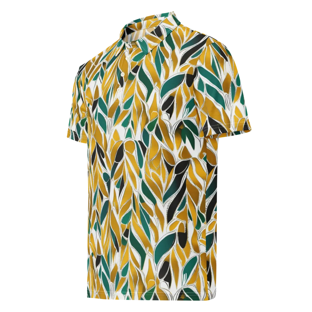 Verdant Marigold on Men's Slim Fit Polo Shirt — Left Front
