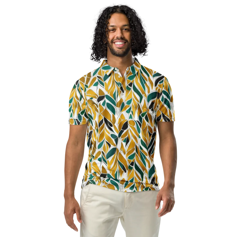 Verdant Marigold on Men's Slim Fit Polo Shirt — Front