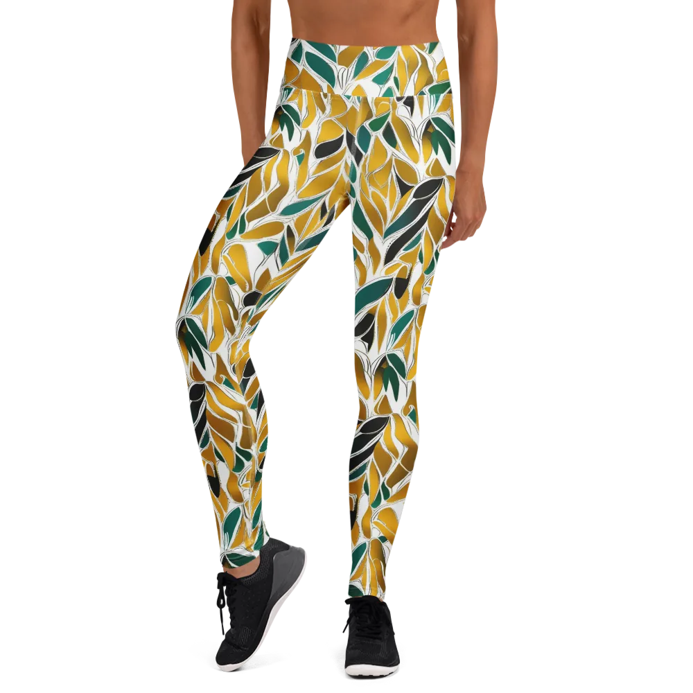 Verdant Marigold on Yoga Leggings — Front