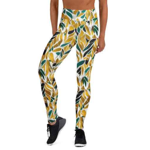 Verdant Marigold on a Yoga Leggings