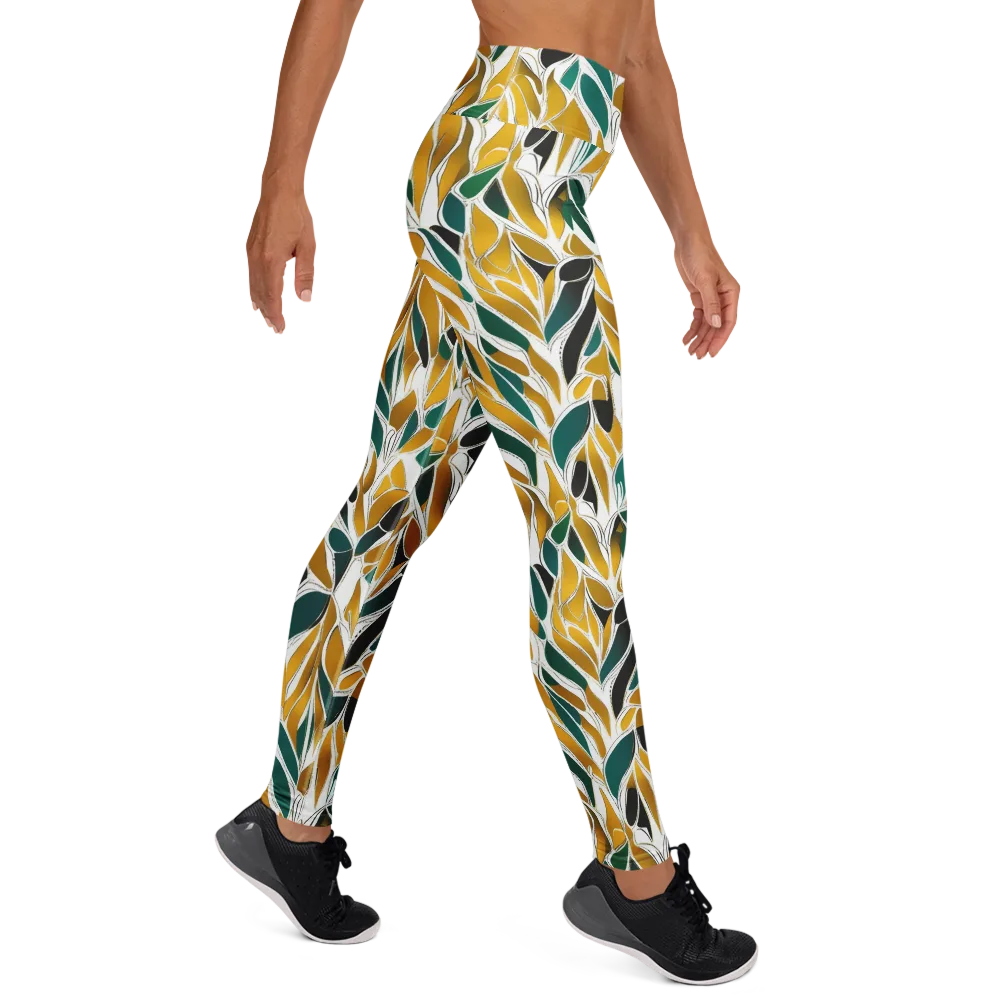 Verdant Marigold on Yoga Leggings — Right