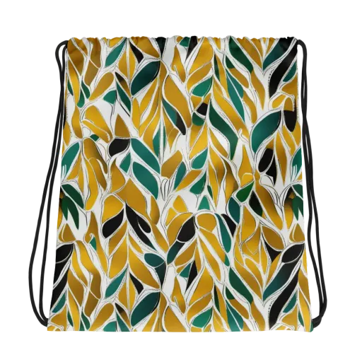 Verdant Marigold on a Drawstring Bag