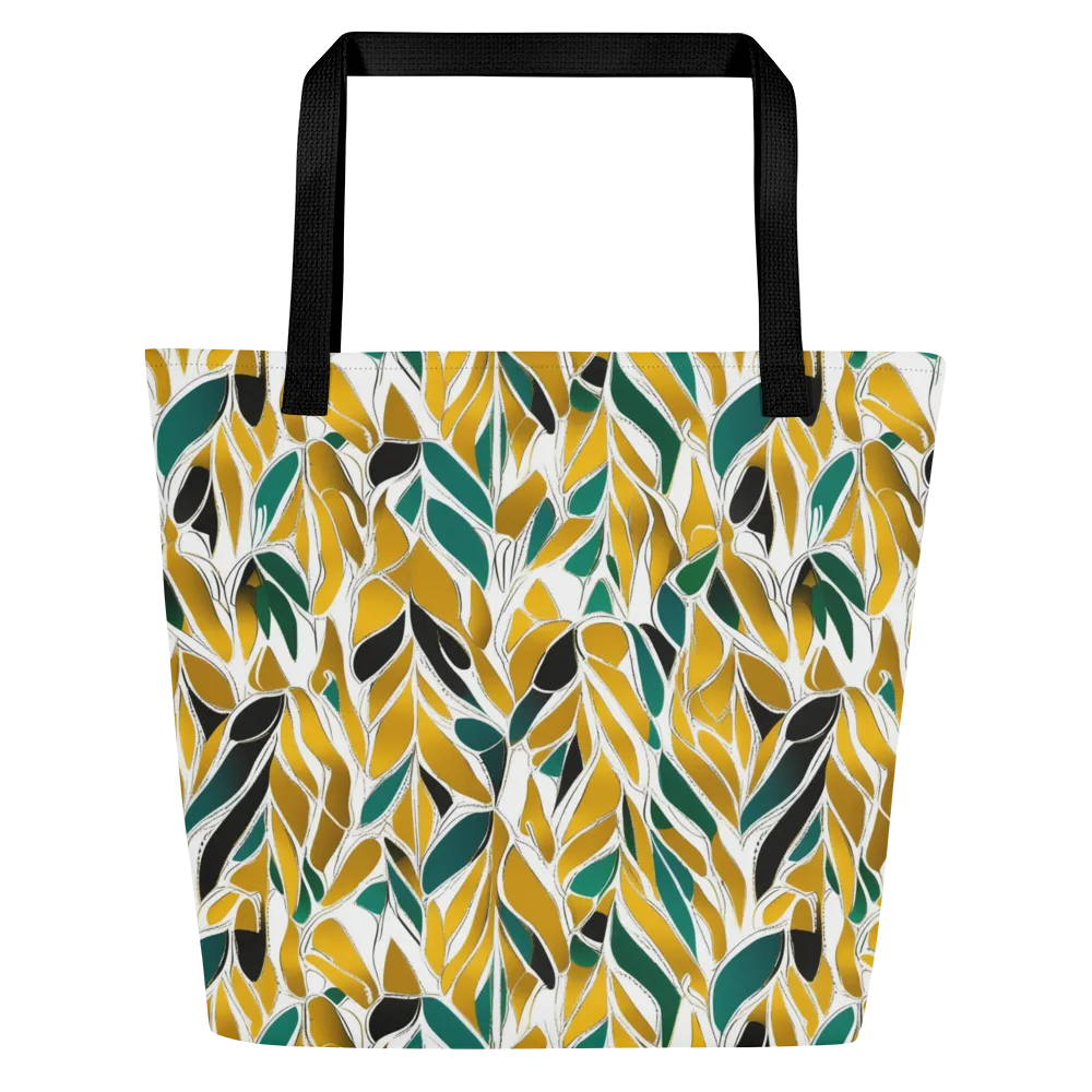 Verdant Marigold on Large Tote Bag W/ Pocket — Front