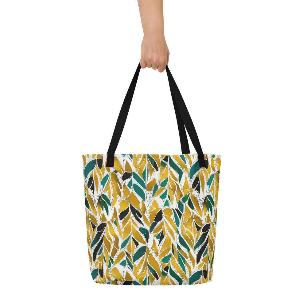 Verdant Marigold on Large Tote Bag W/ Pocket — Front