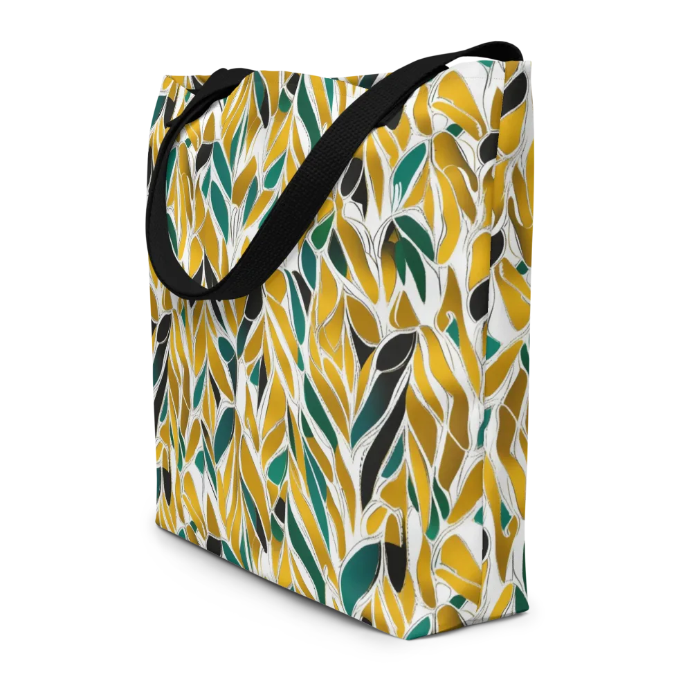 Verdant Marigold on Large Tote Bag W/ Pocket — Front