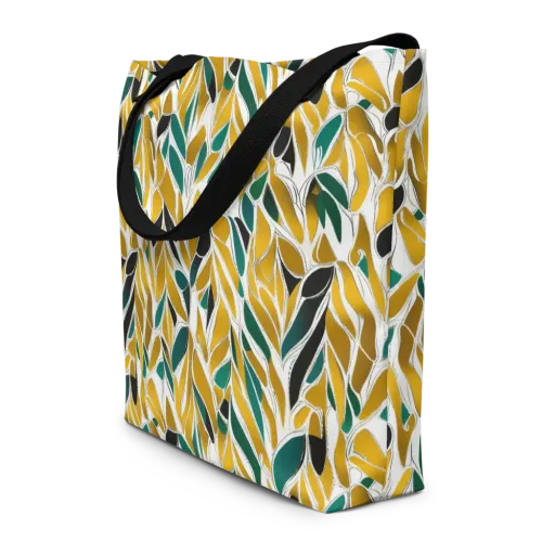 Verdant Marigold on a Large Tote Bag W/ Pocket