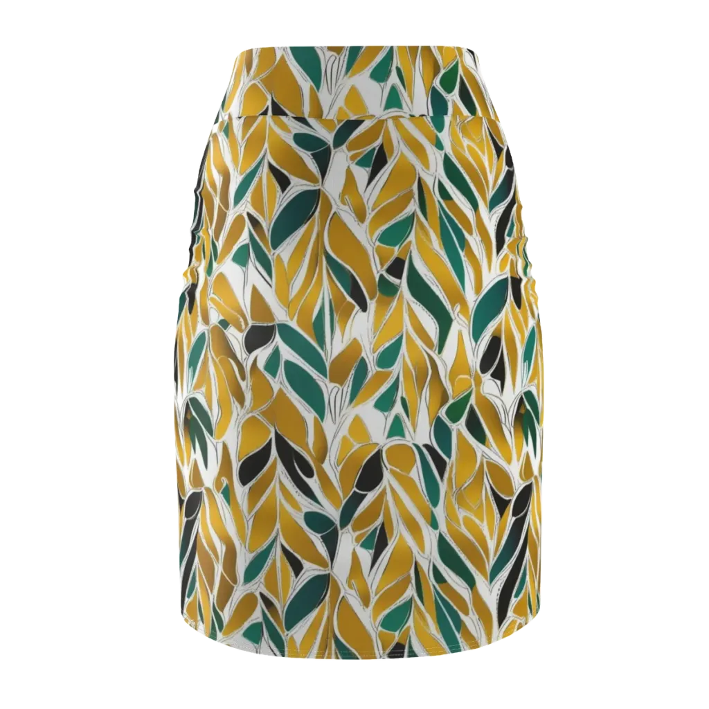 Verdant Marigold on Pencil Skirt — Back