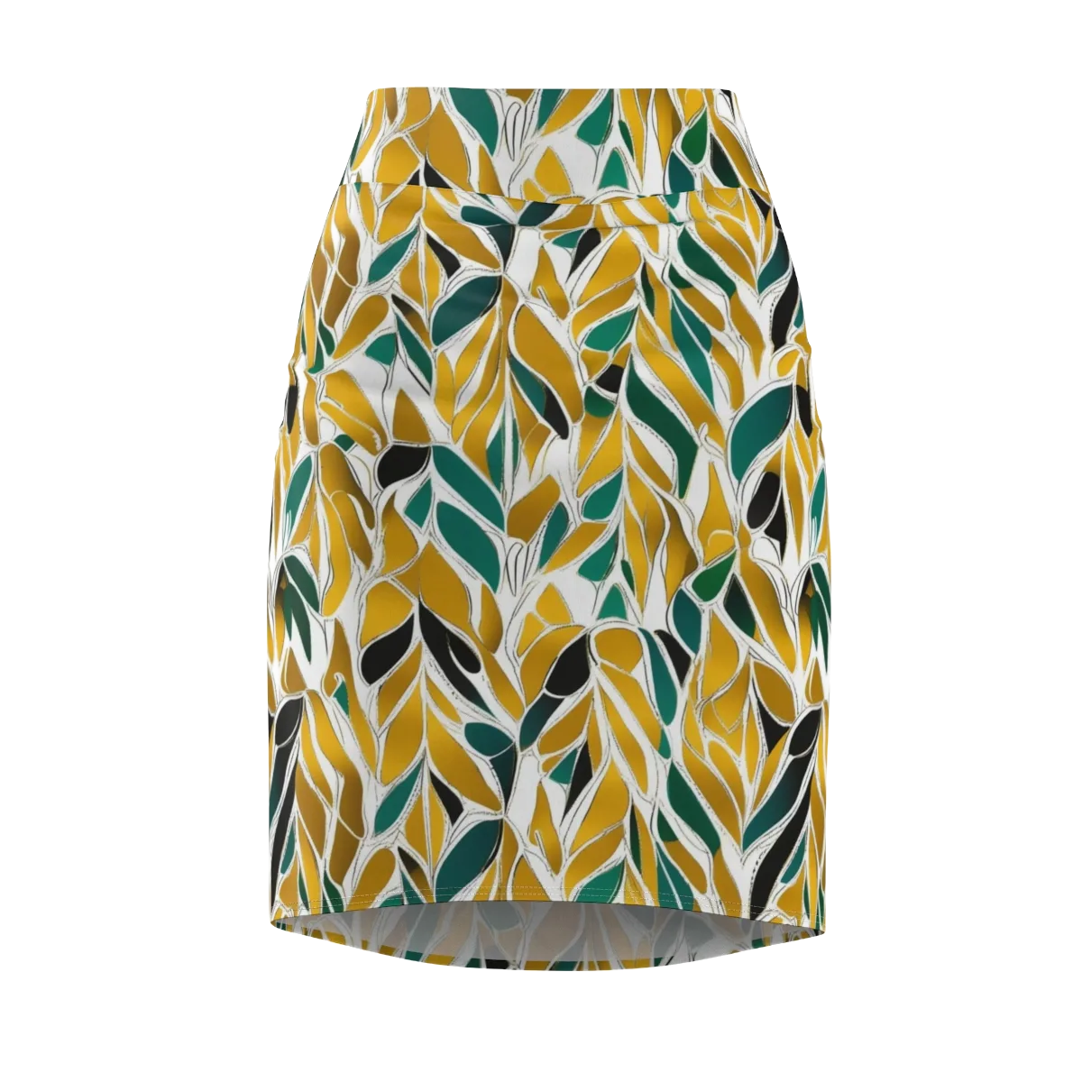 Verdant Marigold on Pencil Skirt — Front