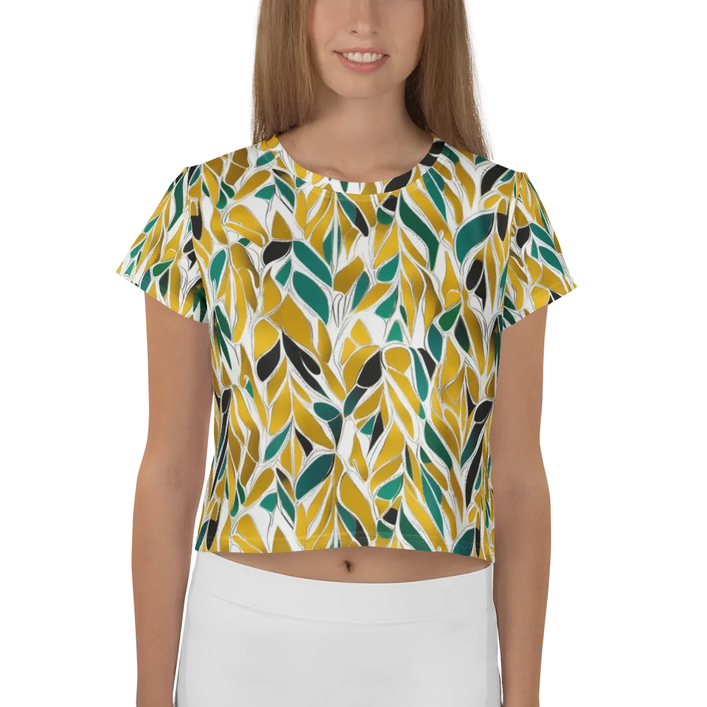 Verdant Marigold on Crop Tee — Front