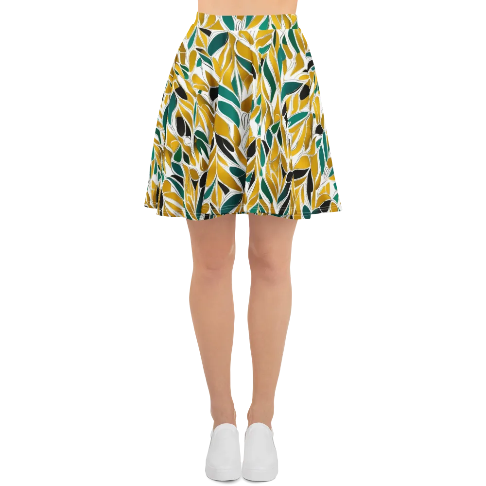 Verdant Marigold on Skater Skirt — Front