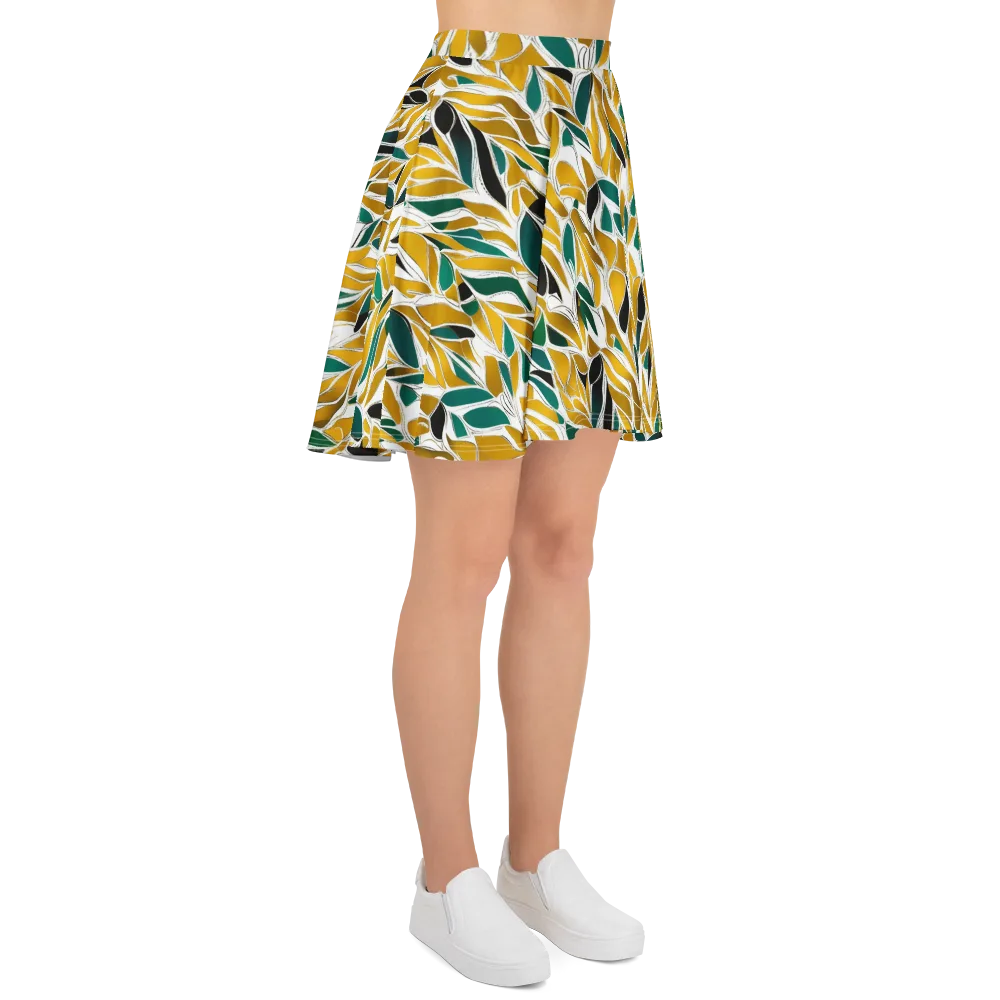 Verdant Marigold on Skater Skirt — Right
