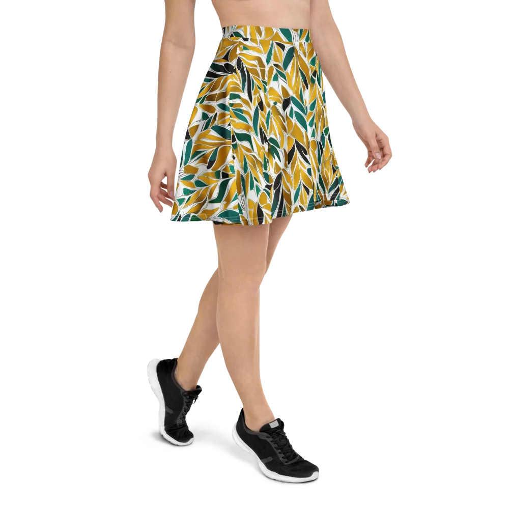Verdant Marigold on Skater Skirt — Right