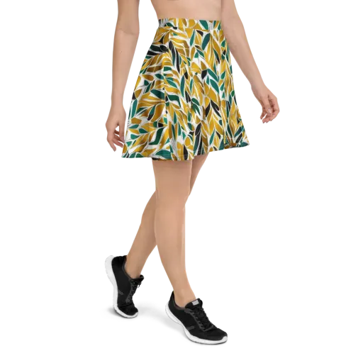 Verdant Marigold on a Skater Skirt