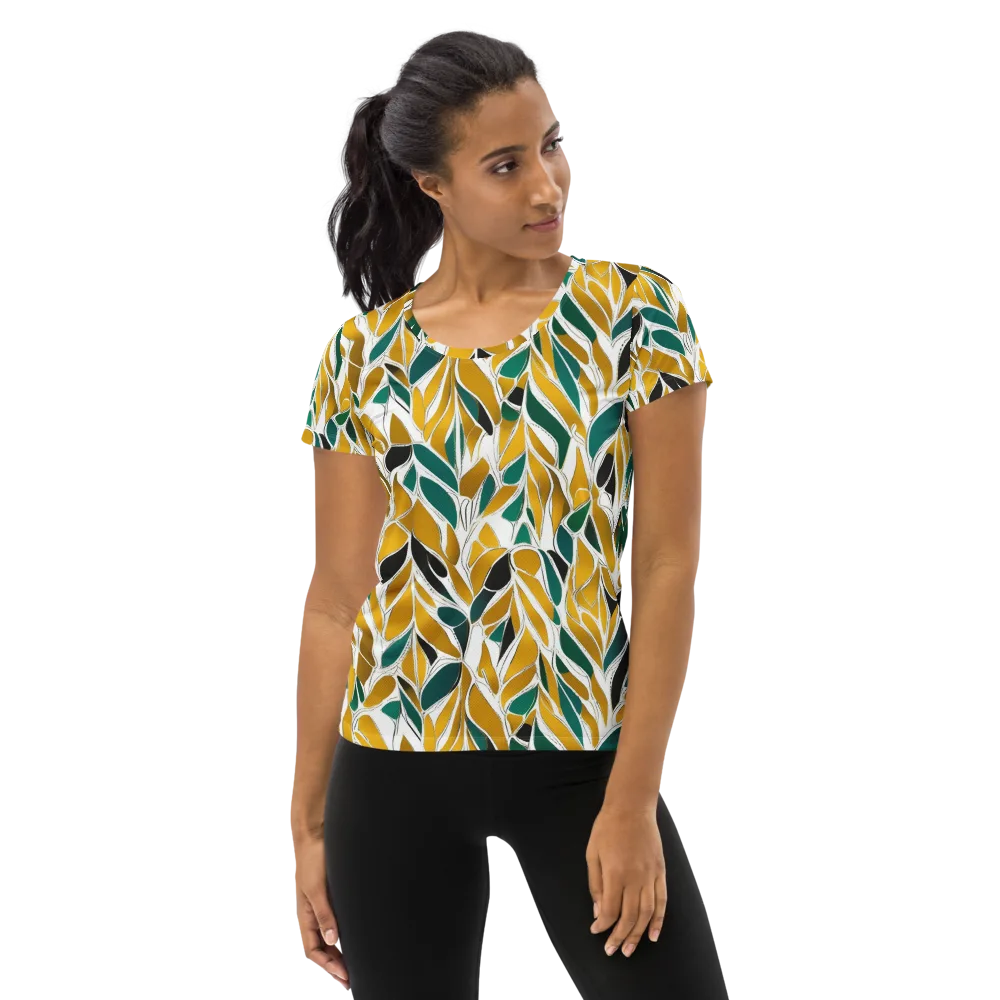 Verdant Marigold on Women's Athletic T-Shirt — Front