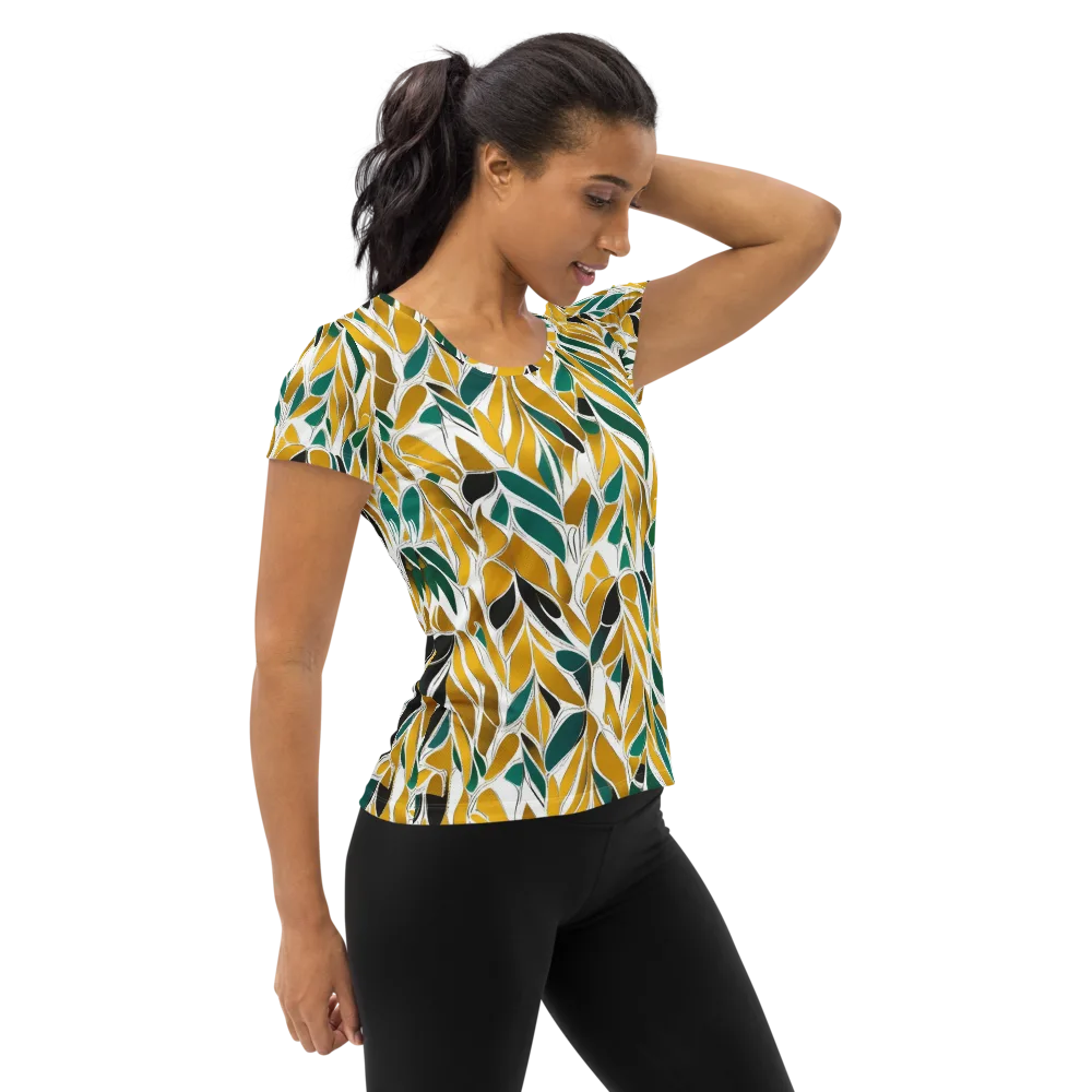 Verdant Marigold on Women's Athletic T-Shirt — Right