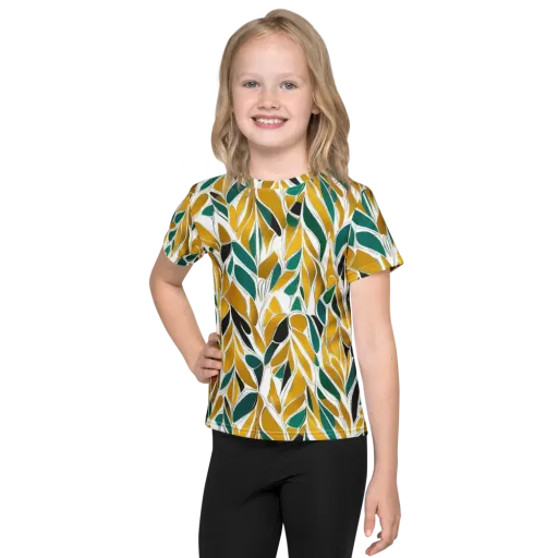 Verdant Marigold on a Kids Crew Neck T-Shirt