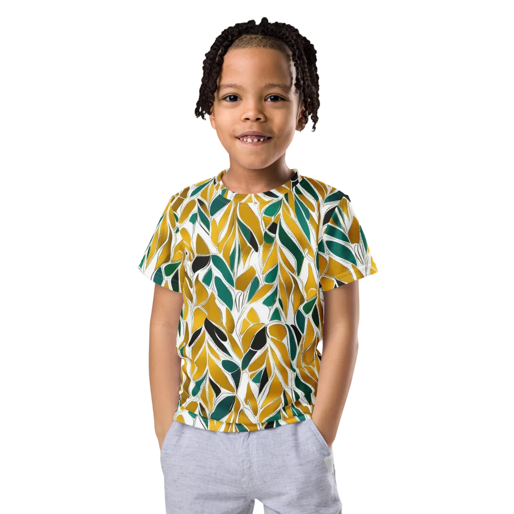 Verdant Marigold on Kids Crew Neck T-Shirt — Front