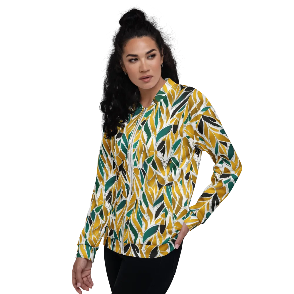 Verdant Marigold on Bomber Jacket — Left