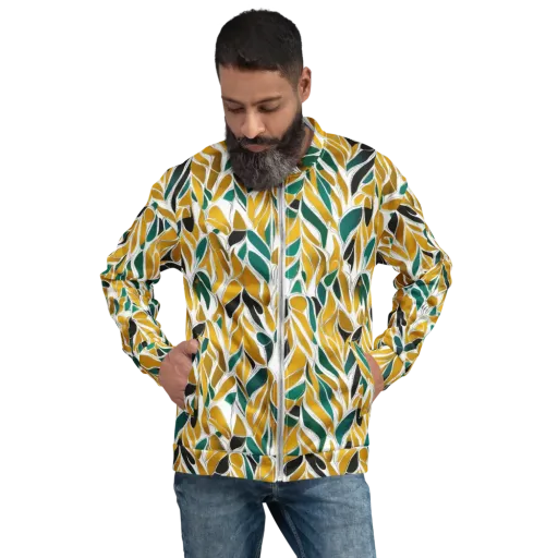 Verdant Marigold on a Bomber Jacket