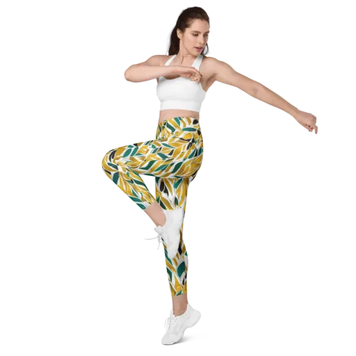 Verdant Marigold on a Leggings with Pockets