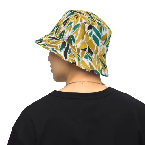 Verdant Marigold on a Reversible Bucket Hat