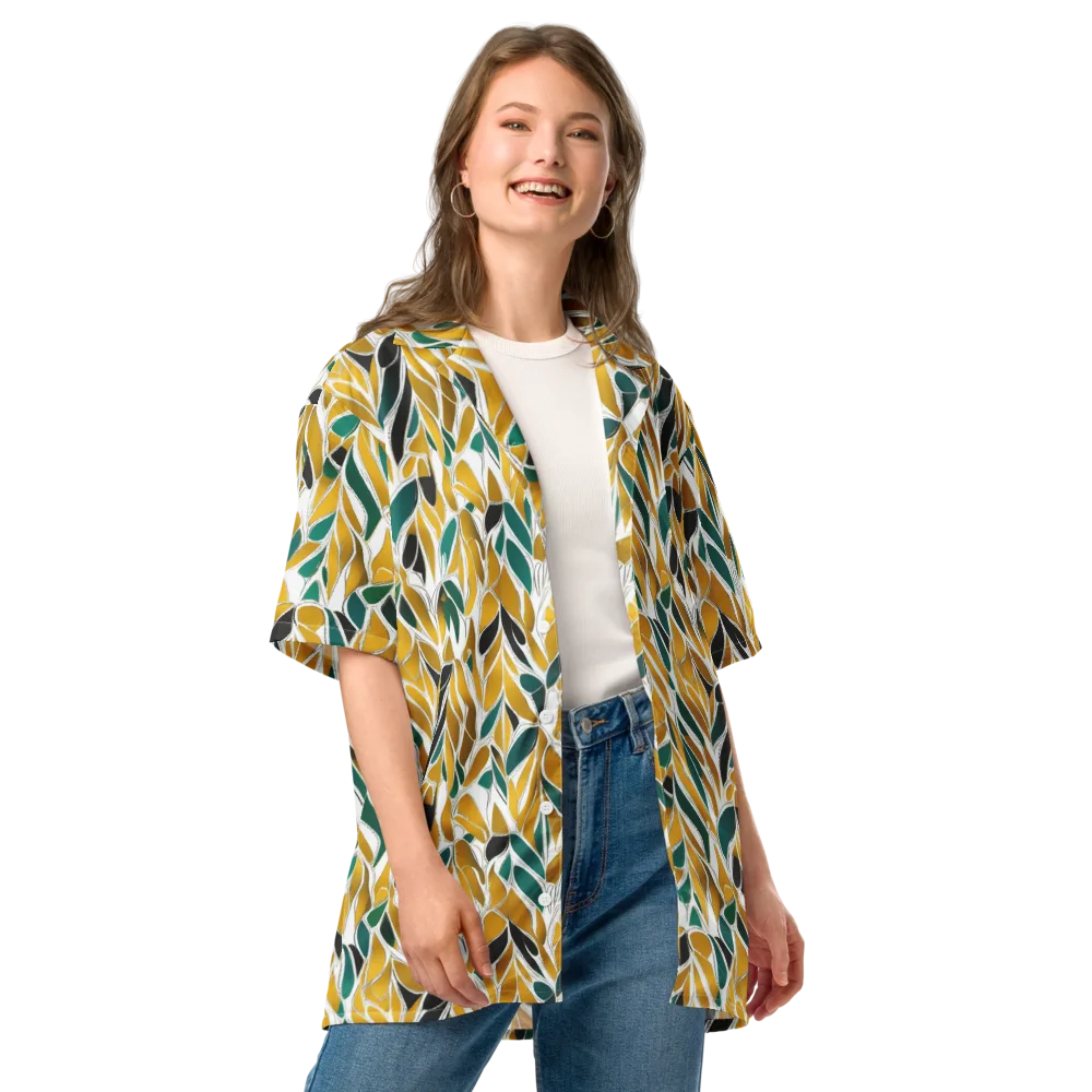 Verdant Marigold on Button Shirt — Front