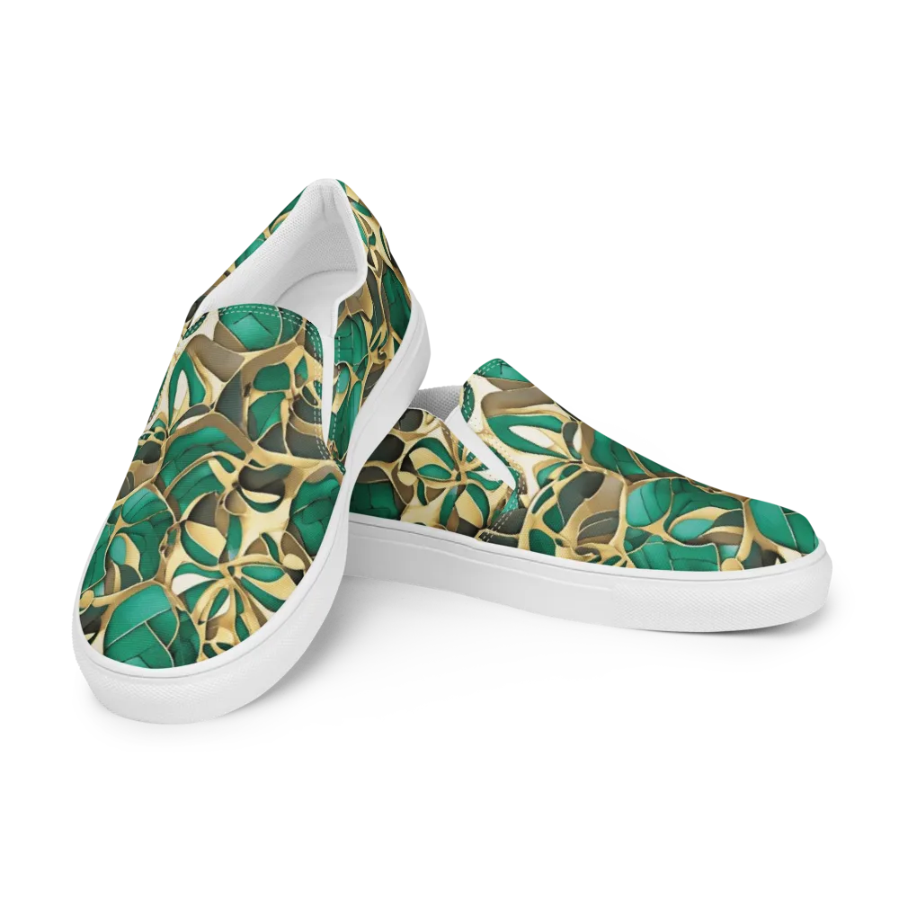 Jade Canopy on Men's Slip-On Canvas Shoes — Left Front