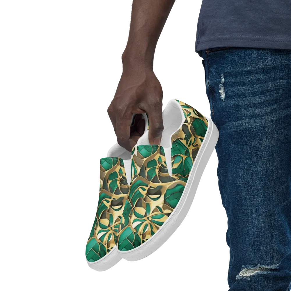 Jade Canopy on Men's Slip-On Canvas Shoes — Left Front