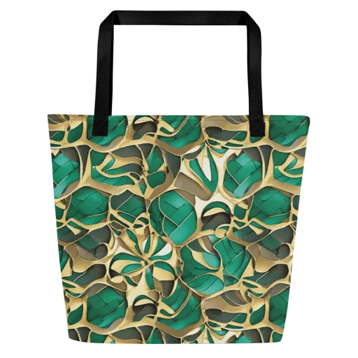 Jade Canopy on a Large Tote Bag W/ Pocket