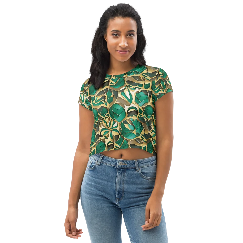 Jade Canopy on Crop Tee — Front