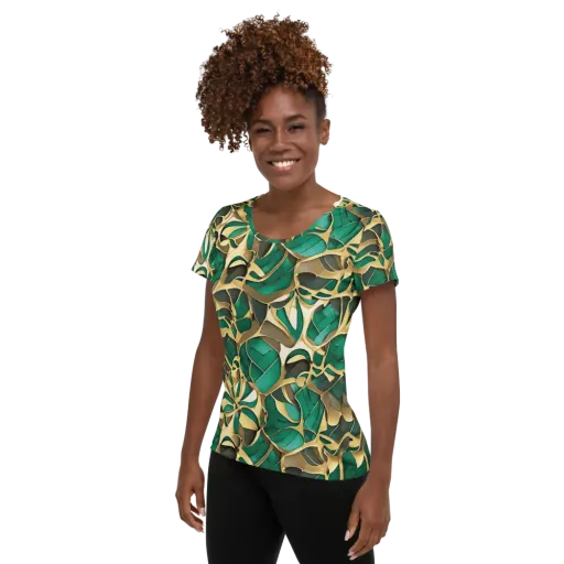 Jade Canopy on a Women's Athletic T-Shirt