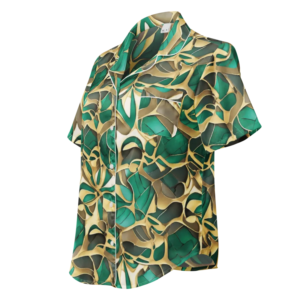 Jade Canopy on Women's Short Sleeve Pajama Top — Left Front
