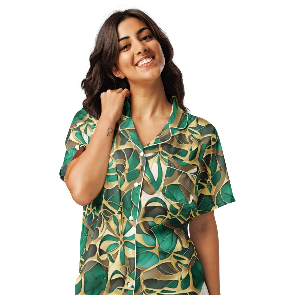 Jade Canopy on Women's Short Sleeve Pajama Top — Front